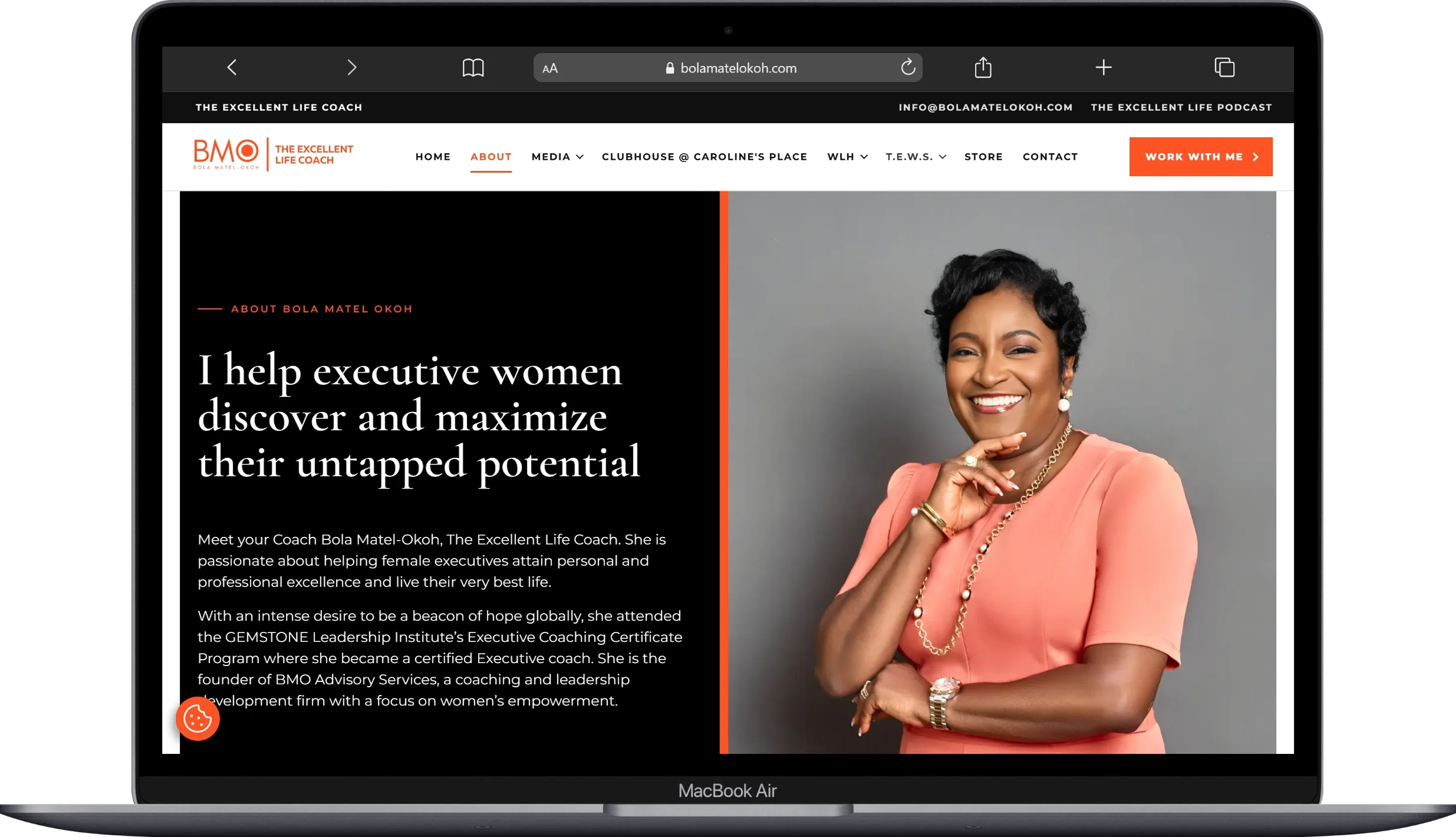 About Page Redesign desktop mockup