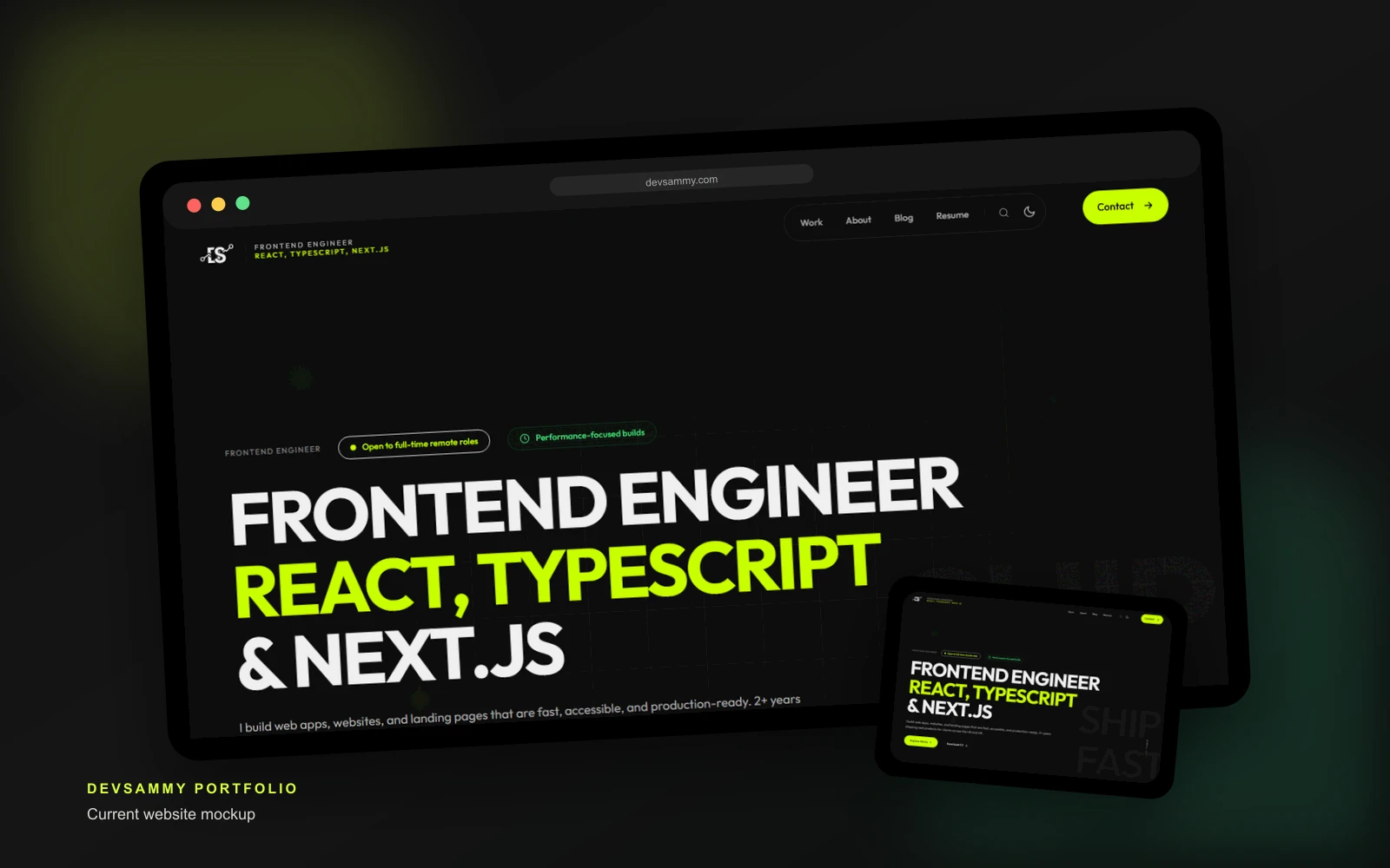 DevSammy Portfolio project thumbnail
