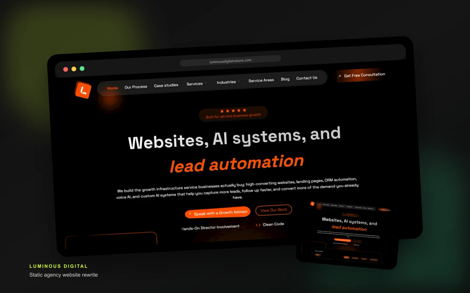 Luminous Digital Visions Website Rewrite project thumbnail